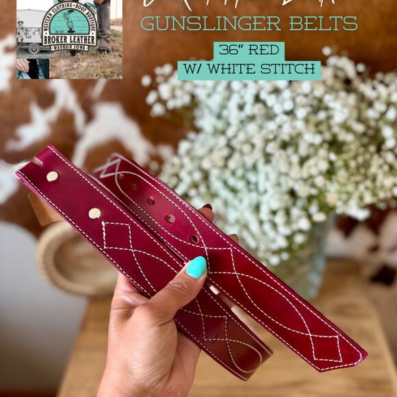 NWT Crooked Horn Leather Gunslinger Belts main image 4